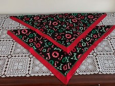 Set of 2 Christmas JOY Holiday Dog Bandanas MEDIUM LARGE Tie On Scarf Brand New