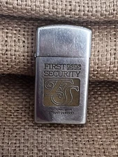 vintage zippo lighter advertising First Security National Bank & Trust Company