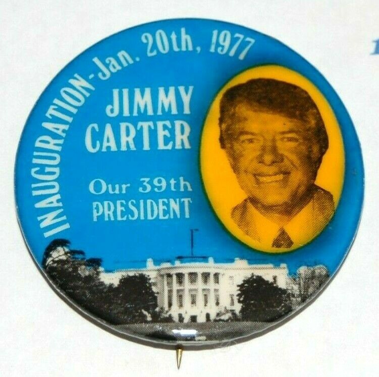 1977 JIMMY CARTER INAUGURATION campaign pin pinback button political president