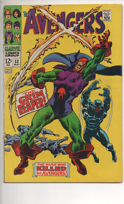 AVENGERS #52 (1968) 1st GRIM REAPER Black Panther Joins Avengers