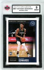 2020/21 Panini Chronicles Score Anthony Edwards Graded Rookie Card #607 KSA 9. rookie card picture