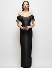 Alfred Sung Off Shoulder 100% Polyester Bridesmaid Dress Black Size 0 MPN D883