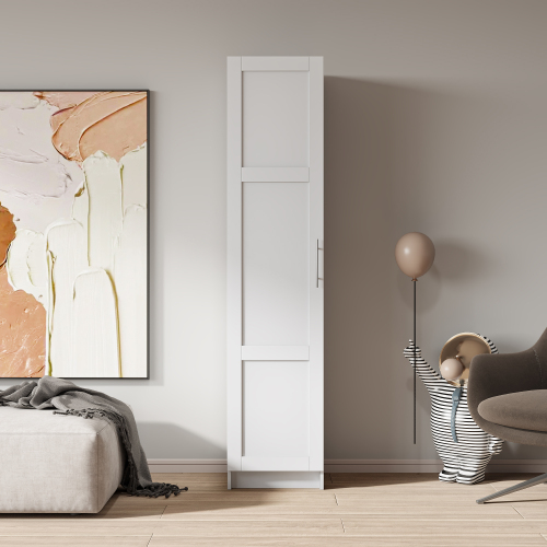 Stackable Wall Mounted Storage Cabinet, 15.75 D X 15.75 W X 70.87 H, White