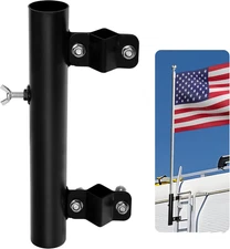 12 Inch RV Ladder Mounted Flagpole Holder- Adjustable RV Ladder Flag Pole Mount