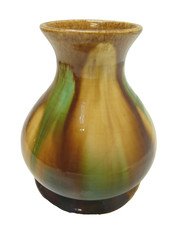 VINTAGE CHARLES A. STONE BRISTOL POTTERY BRISBANE AUSTRALIAN DRIP GLAZE VASE