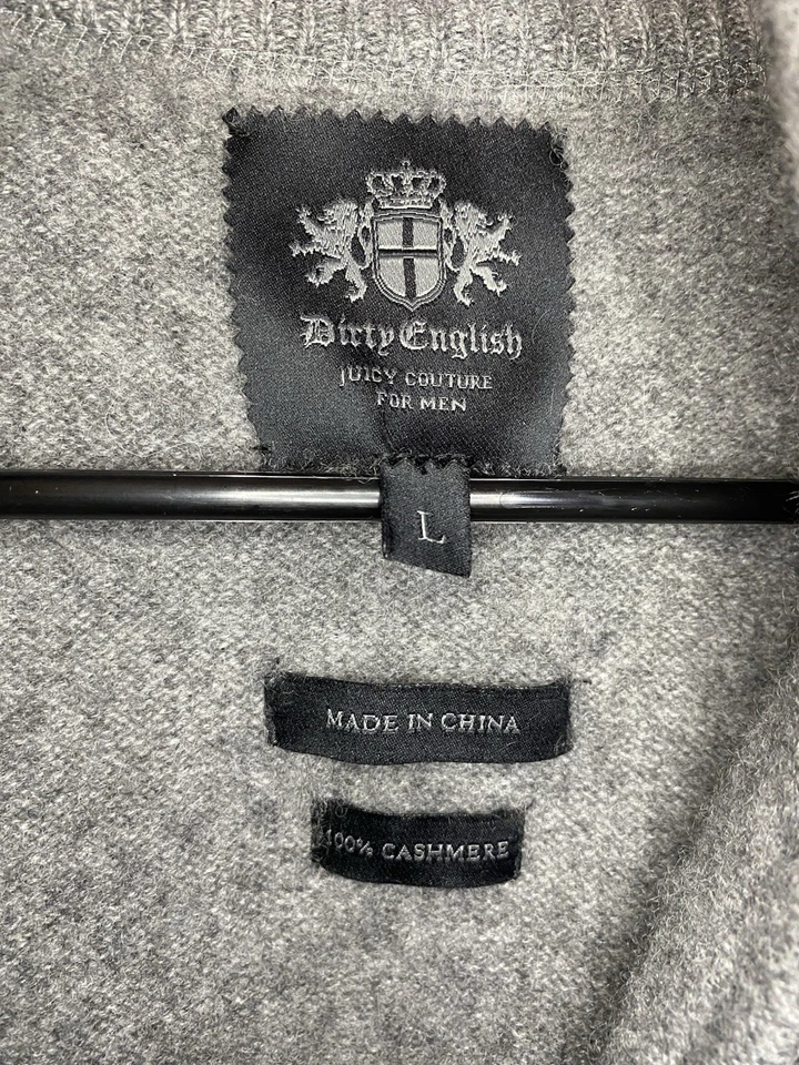 Dirty English By Juicy Couture 100% Cashmere Zip Up Sweater Size Large - Image 4 of 4