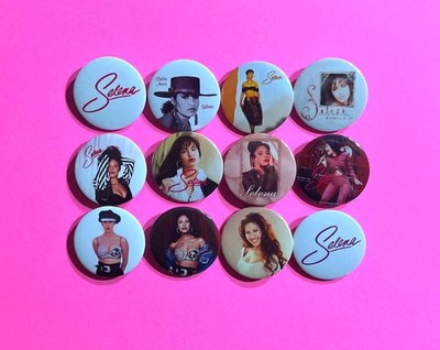 Selena 1.25'' Button Pin Lot of (12) Selena Quintanilla Tejano Tex Mex Singer