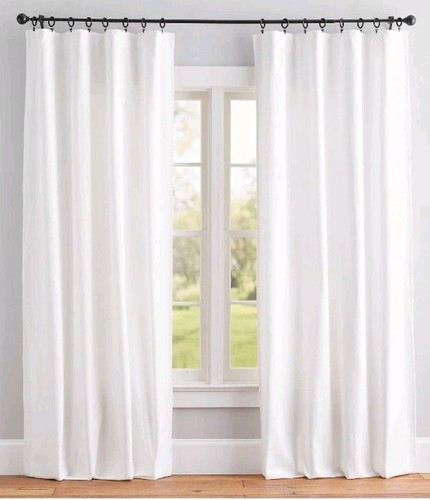 NIB Pottery Barn Broadway Curtains, Unlined Set of 2, 50" x 84" White Color - Picture 3 of 3