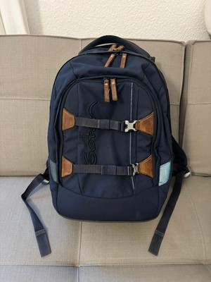 SATCH Pack Schulrucksack Nordic Blue - blau/Leder - reflektierend
