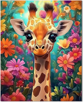 Qiukoo Malen Nach Zahlen Erwachsene Giraffe 40X50 Cm - Malen Nach Zahlen Kinder