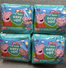 4x Pampers Size 3T/4T Easy Ups Peppa Pig Potty Training Pants 22ct