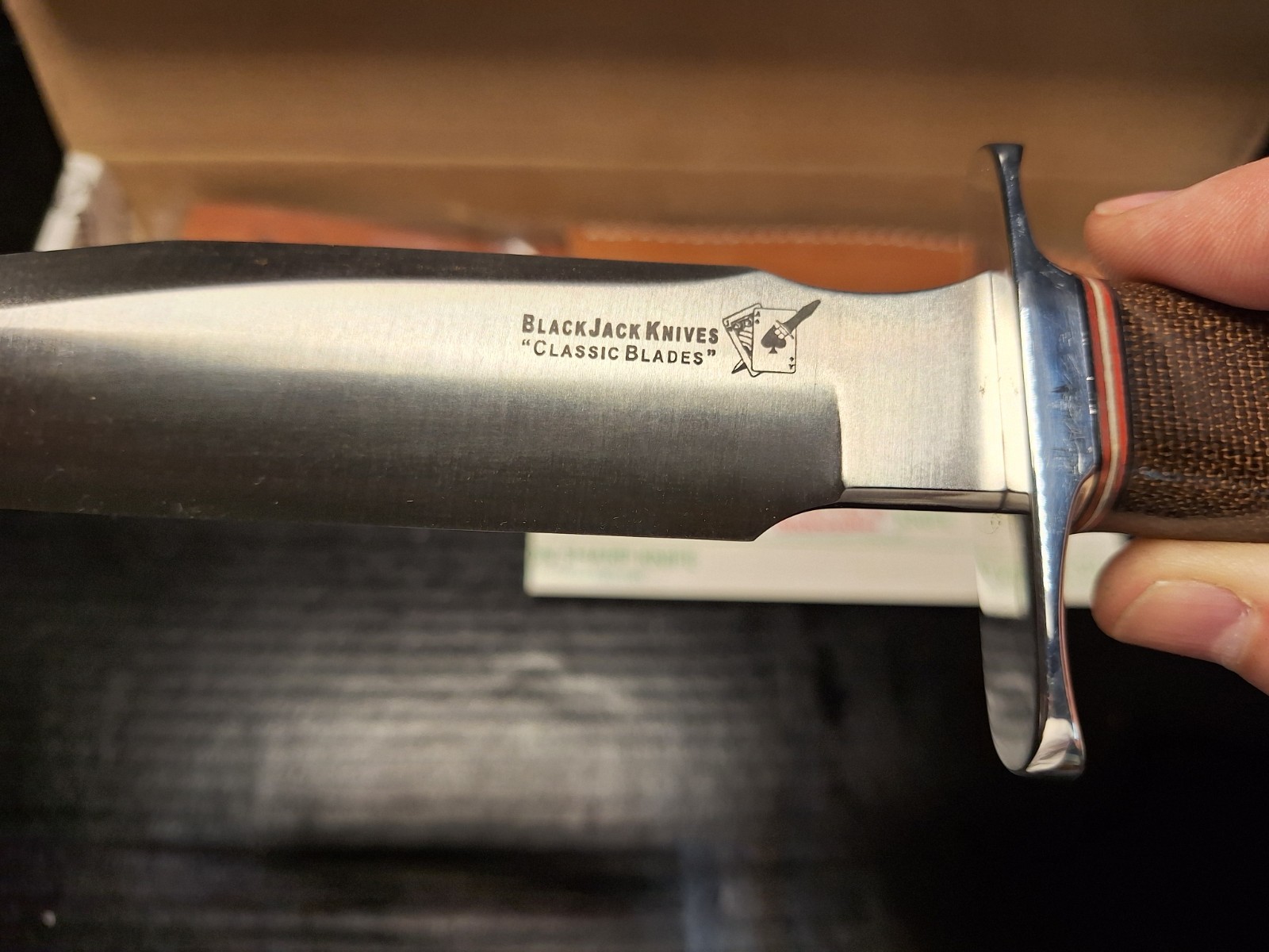 Back Jayc Blackjack Knives Classic Blades Model 1-7 Clip Point, Micarta, Sheath ...