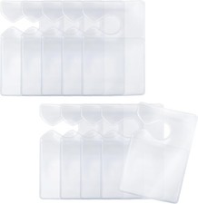 10 PCS Clear Parking Permit Holder Rear View Mirror Hanger Vertical Car Pass Tag