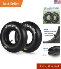 15x6.00-6 Puncture-Resistant Tire Inner Tubes - TR-13 Valve Stem, Set of 2
