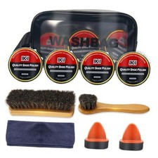 Leather Boot Care Kit - 10 PCS Shoe Polish Shine Kit with Black Shoe