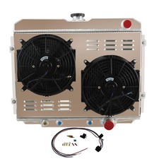 3 Row Full Aluminum Radiator Shroud Fan Relay Kit 1967-1970 Ford Mustang Cougar