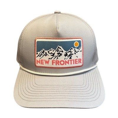 NEW FRONTIER Mountain Patch Trucker Hat Adjustable OSFA Light Grey Cap Men's