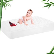 GRT Waterproof Crib Mattress Protector Bamboo Rayon Quilted Baby Mattress Cover