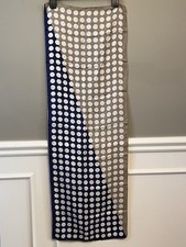 Echo Silk Scarf Polka Dot Blue Tan White Vtg 15x44