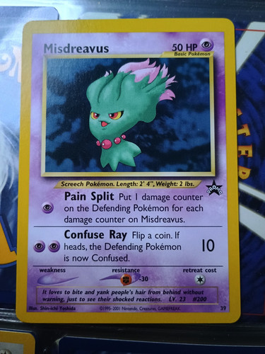 Pokemon Misdreavus 39/53 WOTC Black Star Promo LP