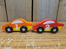 Melissa and Doug Wood Race Car Number 1  2 Orange/Yellow  Red/Yellow