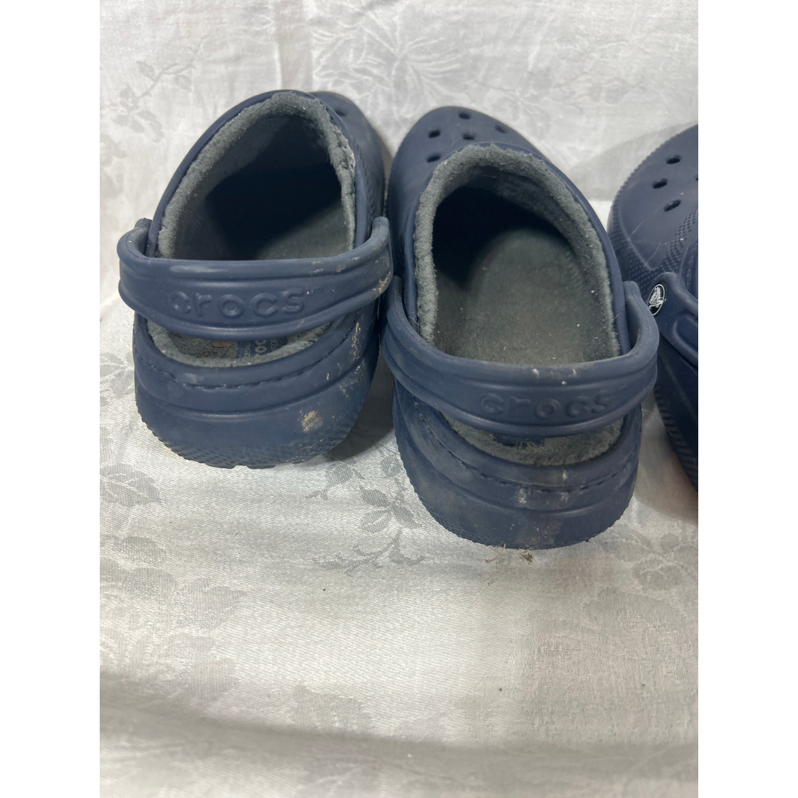 Crocs uomo 7 donna 9 blu navy foderati lotto di 2 zoccoli classici ventilati