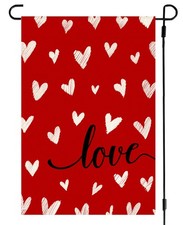 Valentines Day Love Garden Flag 12x18 Inch Double Sided Outside Heart Valenti...