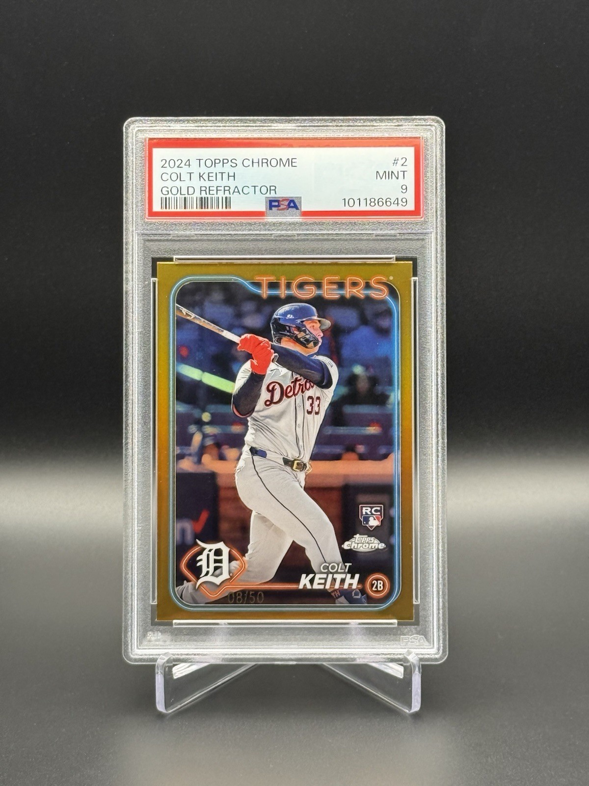 2024 Topps Chrome Colt Keith #2 Gold Refractor /50 RC Detroit Tigers