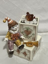 Vintage 1983 Schmid Musical Clown  Jack-in-the-Box Music Box "The Entertainer"