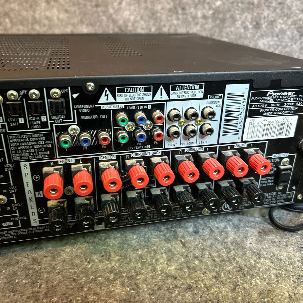 Pioneer VSX-D811S 7.1 Channel 600 Watt Receiver for sale online | eBay