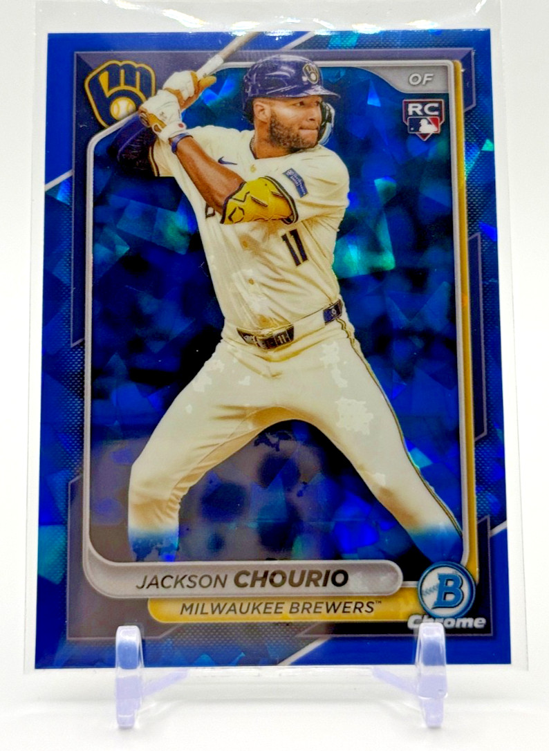 2024 Bowman Chrome SAPPHIRE EDITION  Jackson Chourio RC Milwaukee Brewers #69