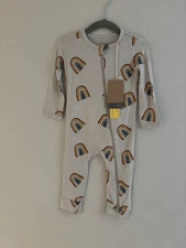 Kyte Baby Zippered Romper  Bamboo Rust Rainbow Neutral 18-24 months NWT