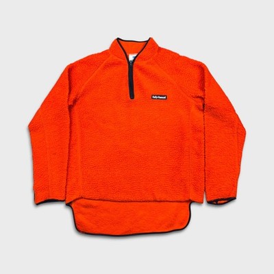 Vintage Helly Hansen Fleece Mens Medium Orange 1/4 Zip Fiberpile 80s Jacket