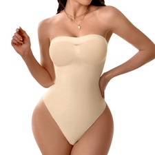 Women Strapless Shapewear Tummy Control Triangle Bodysuit Body Shaper Tank Top