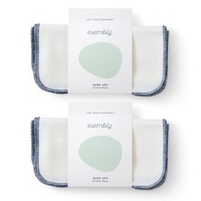 Esembly Organic Cotton Reusable Baby Wipes 24-Pack Soft Washable Cloth Diaper
