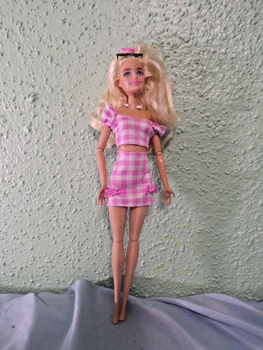 barbie in pink gingham dress Barbie The Movie Barbie Doll, Pink Gingham Dress