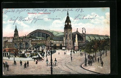 Ansichtskarte Hamburg-St.Georg, Blick auf den Hauptbahnhof 
