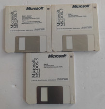 Microsoft MS-DOS 5 Operating System 3.5" floppy disks R5