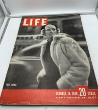 Vintage October 18, 1948 Life Magazine Barbara Wood Fur Jacket Cover