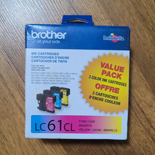 Brother LC61CL Genuine Original Inkjet Cartridges 3-Pack Cyan Magenta Yellow