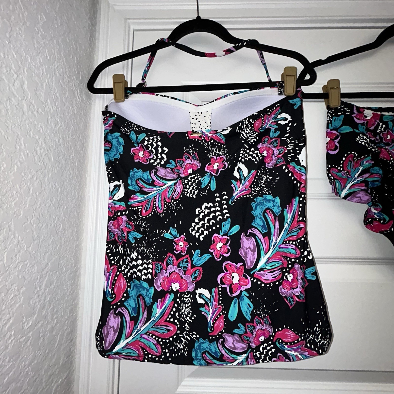Anne Cole Tankini Floral Mix Print 2 Piece Swim Suit   Size XL (Top)/L (Bottom)