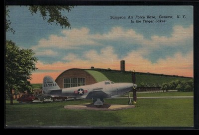 New York, Geneva, Sampson Air Force Base, Bell P-63 Kingcobra fighter, Postcard