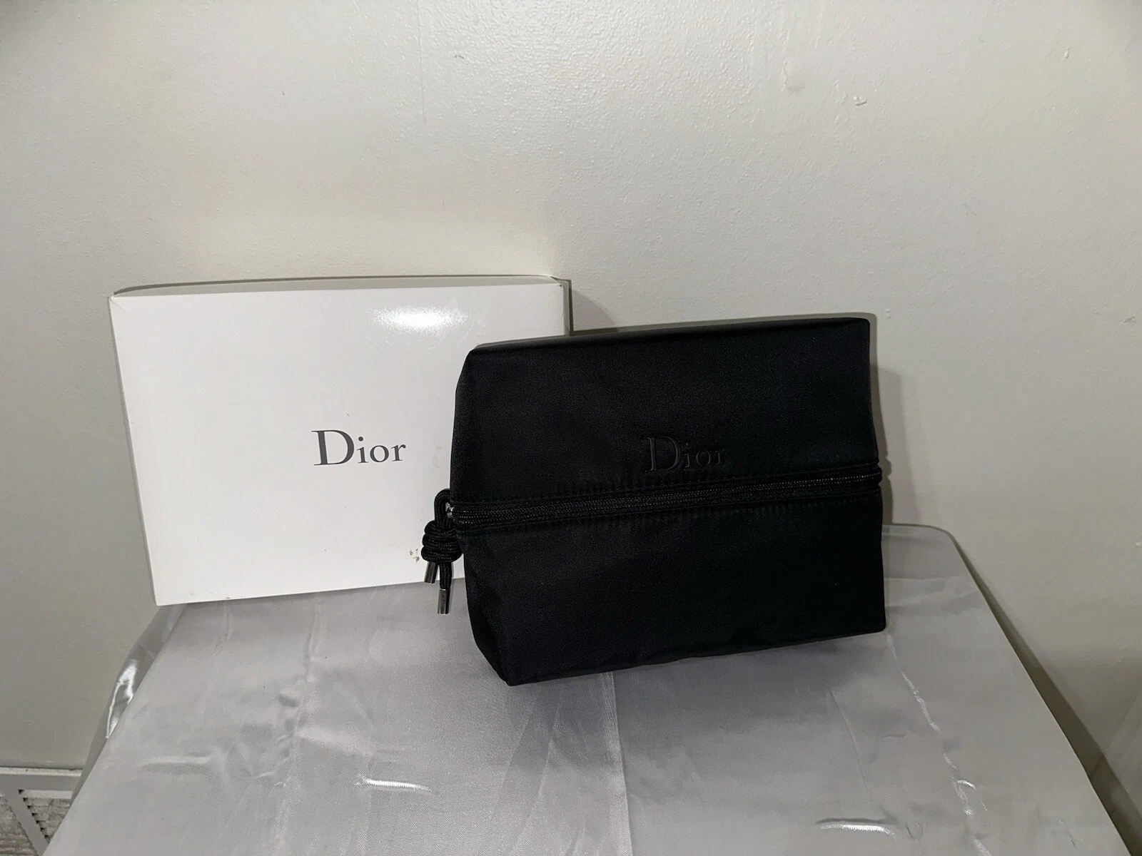 DIOR MEN’S BLACK COSMETIC TROUSSE POUCH TOILETRY CASE ORGANIZER BAG NEW IN BOX