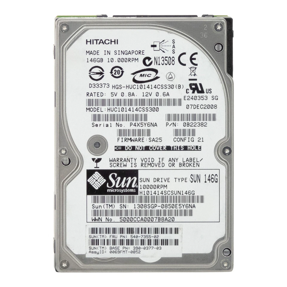 Hard Drive Sun 540-7355-02 HUC101414CSS300 146GB 10K SAS 2.5'' - Image 3 of 3