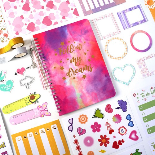 DIY Journal Kit Journal Set Scrapbook Diary Journaling Art Craft For Girls - Picture 18 of 43
