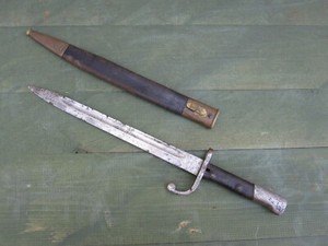 One Brazilian M1908 Mauser Bayonet - Used Fair Condition - Made in Germany