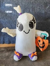Used 3.5 Ft Tall Ghost Girl W/ Bow Airblown Inflatable Halloween