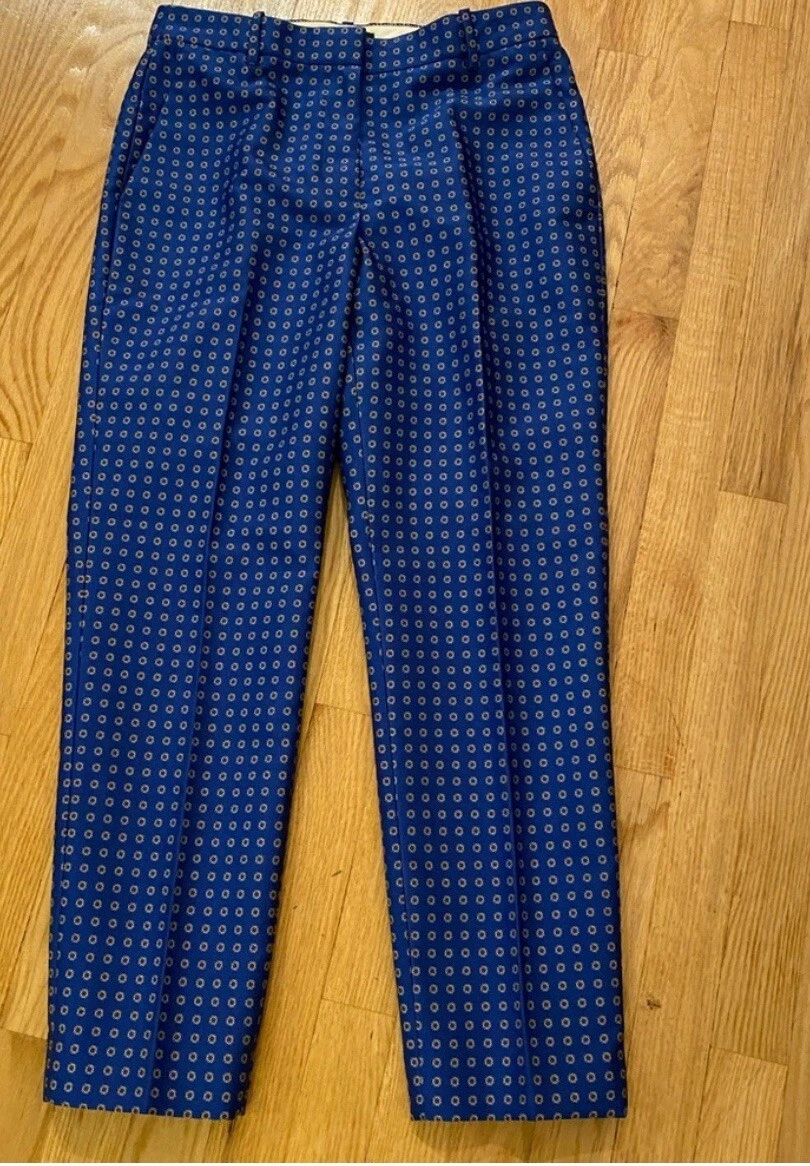 Pantalon Capri J.Crew Collection En Soie Et Lin - Bleu Frost, Taille 00, Occasion