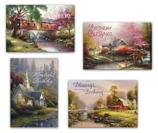 Card-Boxed-Birthday-Thomas Kinkade-Birthday Blessings Box Of 12 
