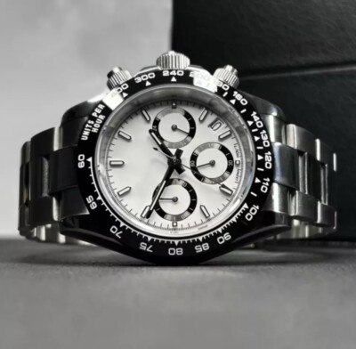 Custom 39mm “Panda” Black White Seitona Mod Watch w/ VK63